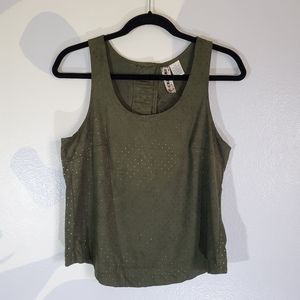 Green Faux Suede Tank Top